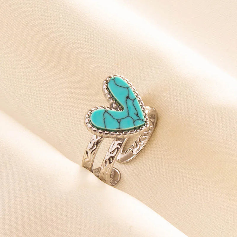 Boho Turquoise Adjustable Ring 