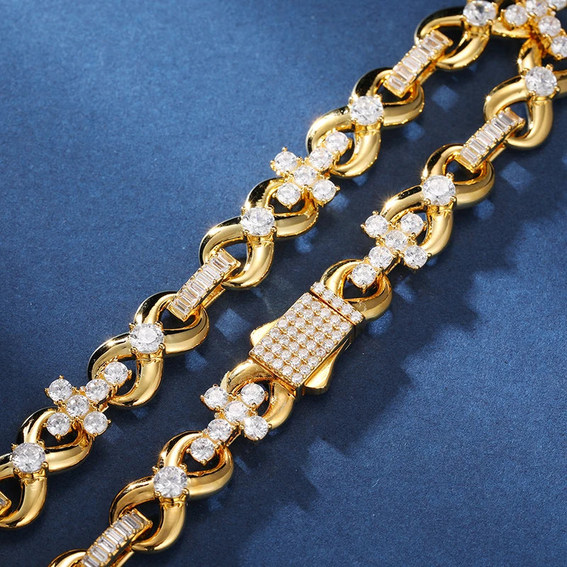 S925 Iced Out Cross Infinity Bracelet