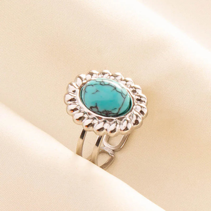 Boho Turquoise Adjustable Ring 