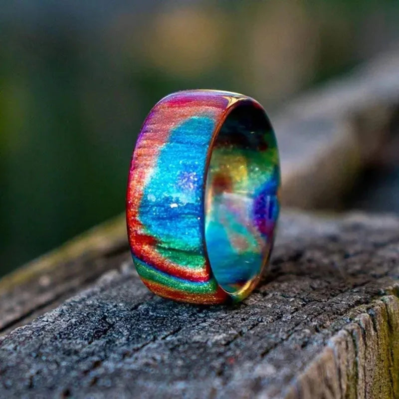 Bohemian Rainbow Resin Ring