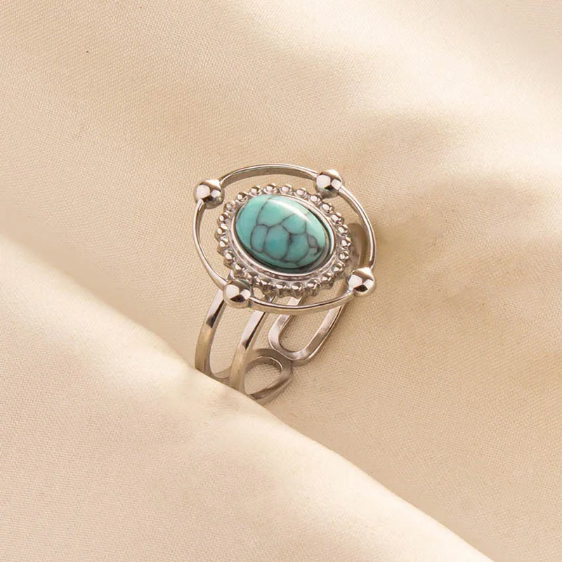 Boho Turquoise Adjustable Ring 