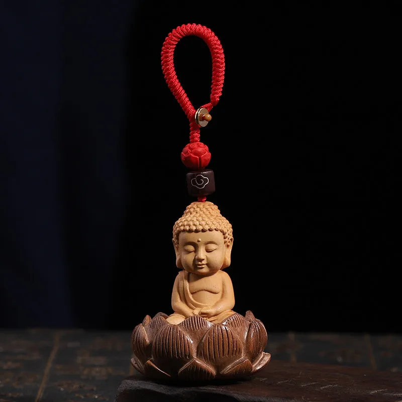 Ethnic Style Wood Carving Keychain