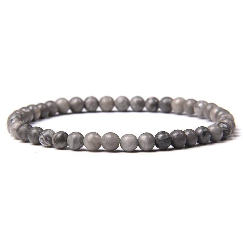 Unisex Natural Stone Beaded Elastic Bracelet
