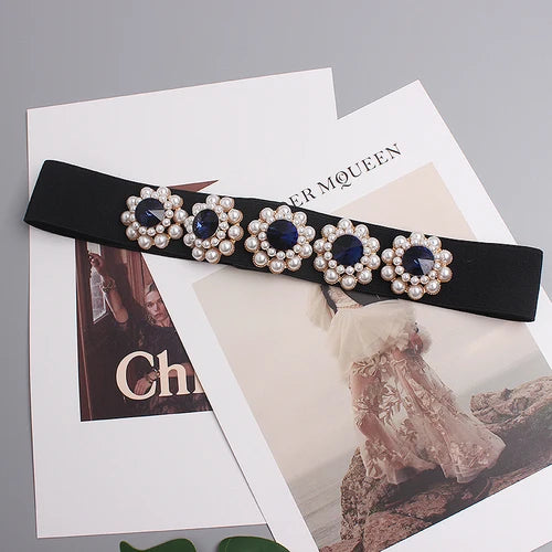 Luxury Rhinestone Pearl Waist Belt - Elegant & Chic