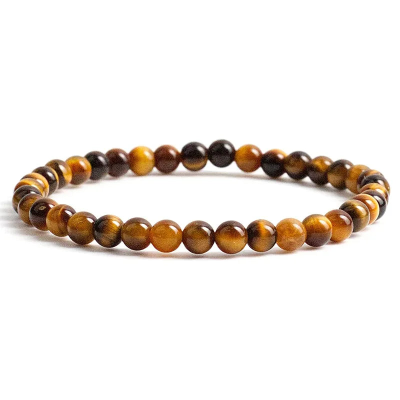 Unisex Natural Stone Beaded Elastic Bracelet