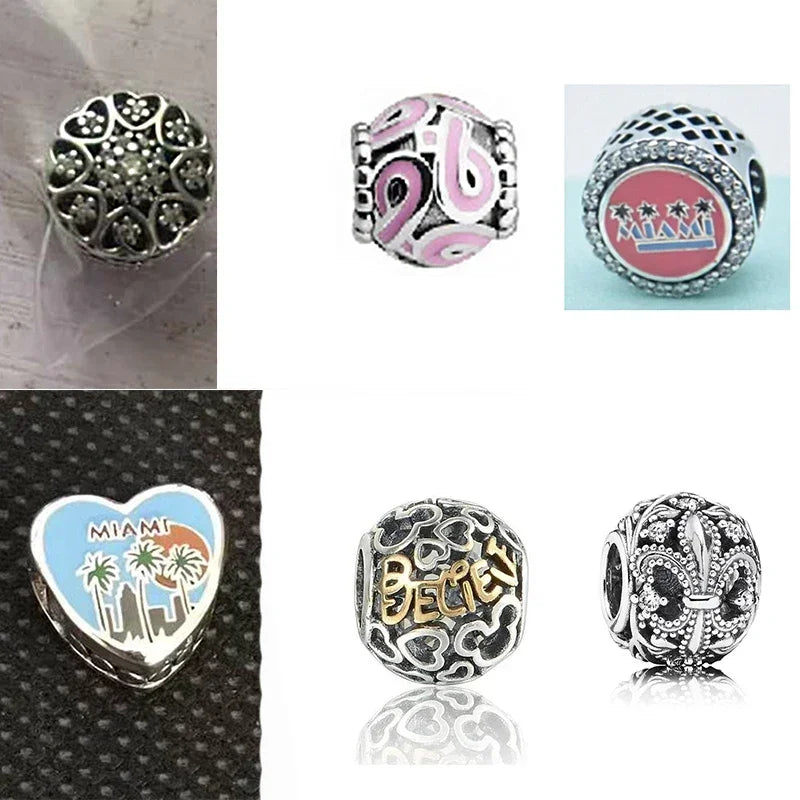 925 Silver Miami Palm Tree Sunset Charm