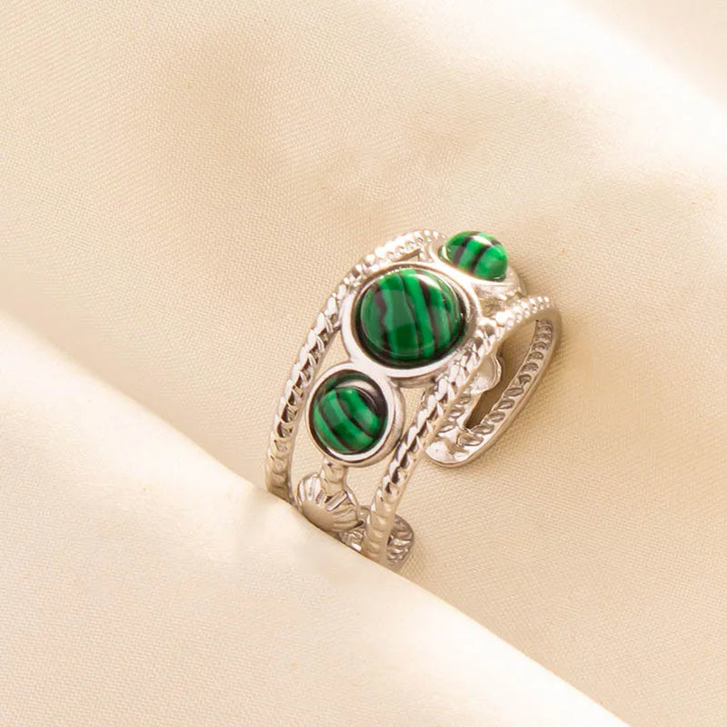 Green Turquoise Adjustable Ring