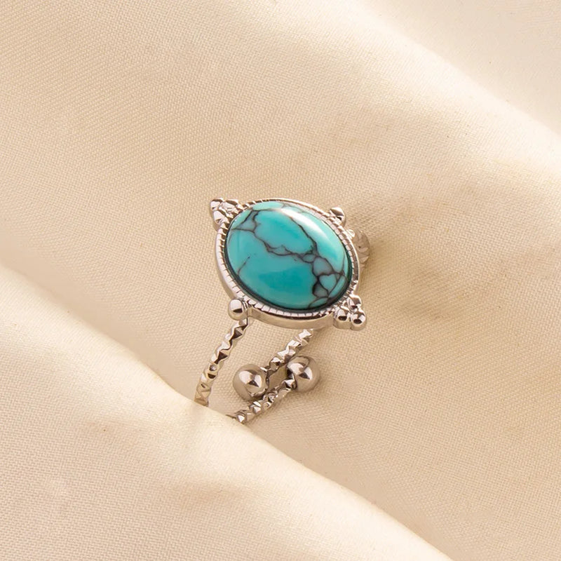 Boho Turquoise Adjustable Ring 