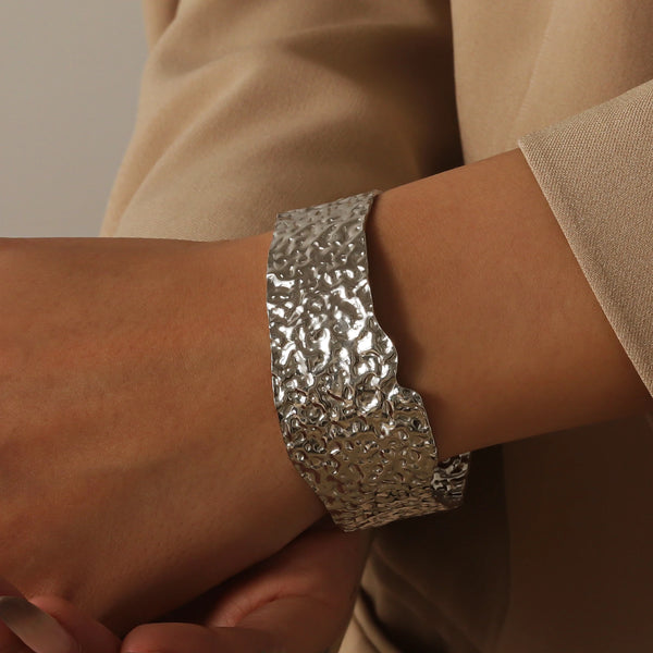 Wrinkle-Textured Cuff Bracelet