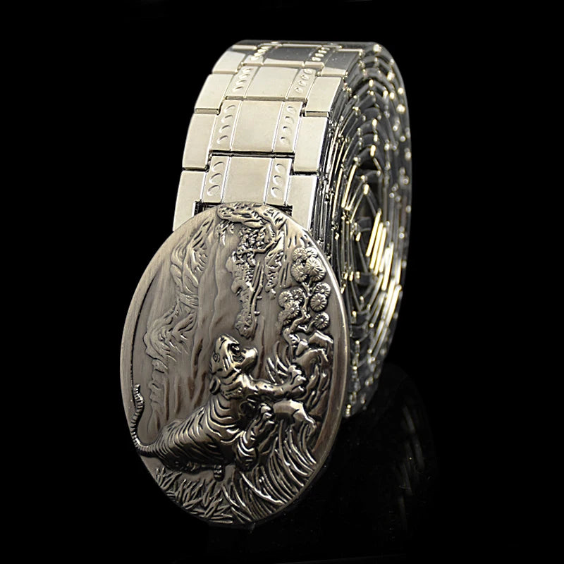 Men's Retro Dragon Belt – Gold Stainless 