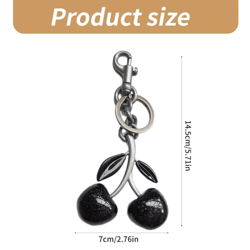 Elegant Crystal Cherry Keychain 