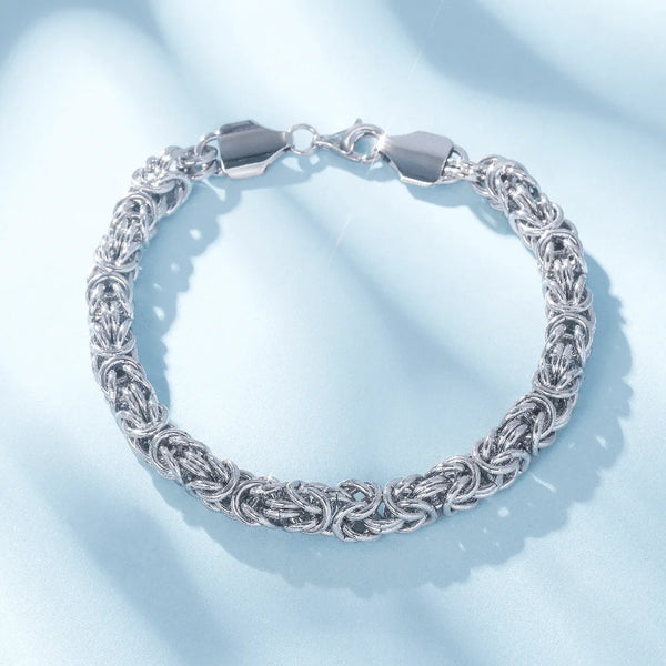 Silver Byzantine Emperor Chain Bracelet