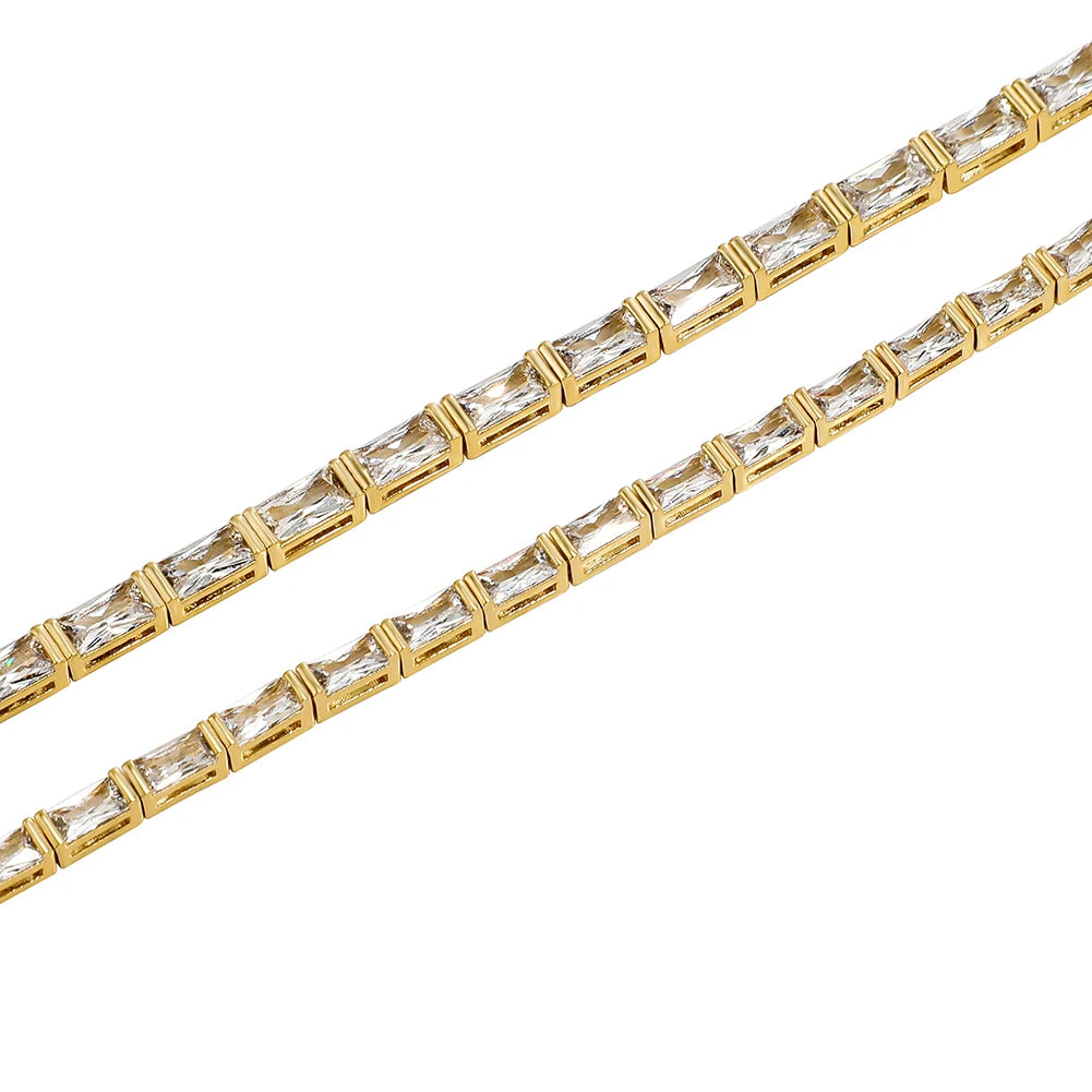 TOPGRILLZ Baguette Couple Tennis Bracelet