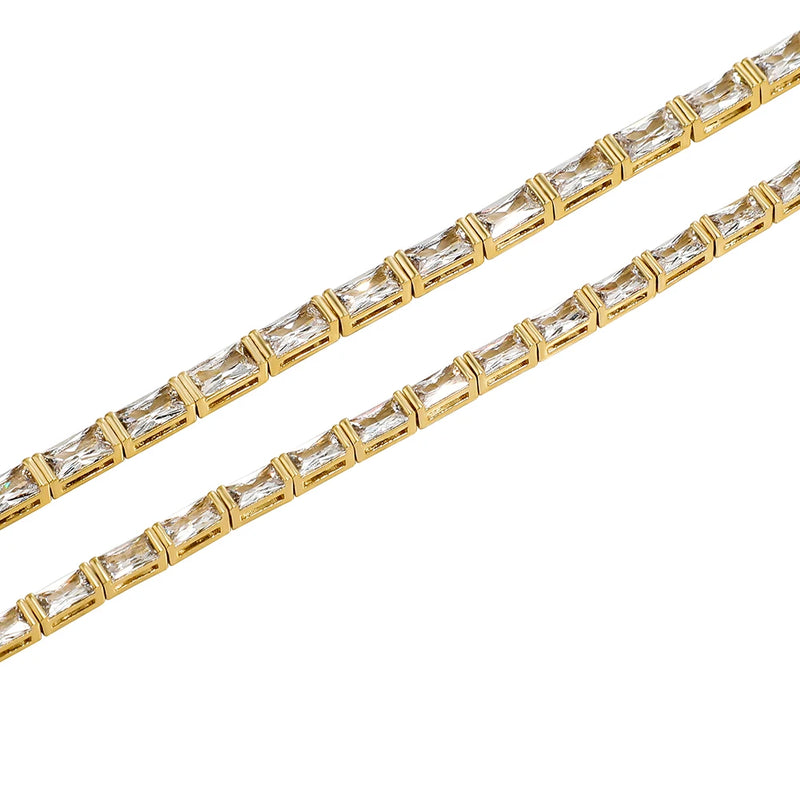 TOPGRILLZ Baguette Couple Tennis Bracelet