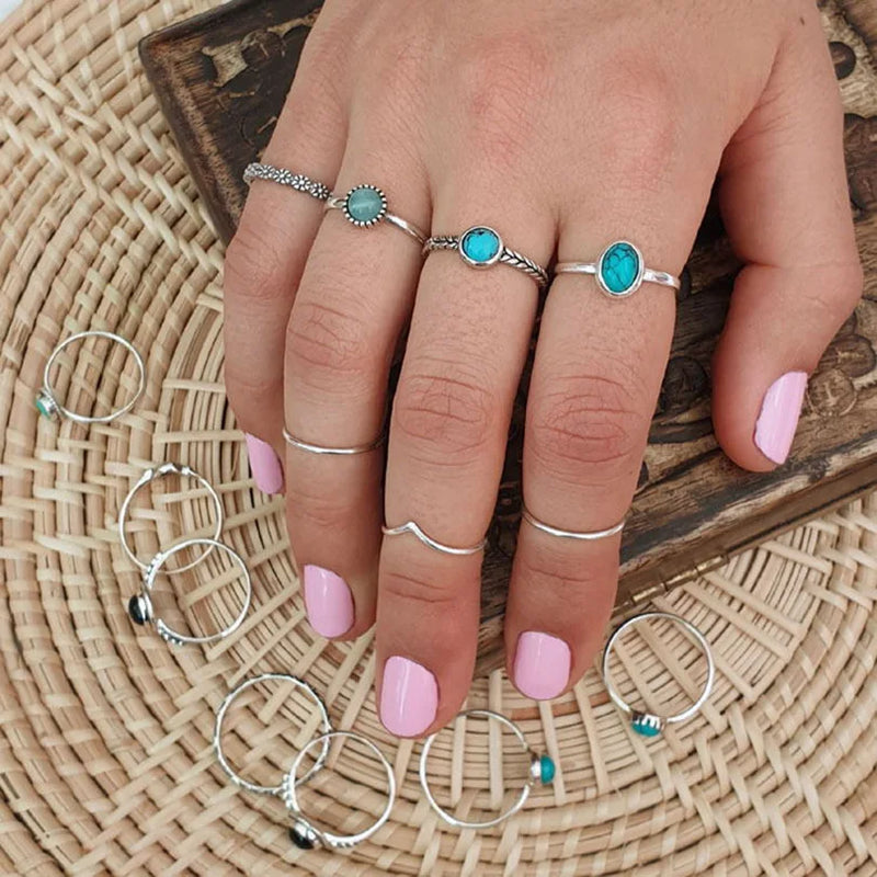 Boho Turquoise Adjustable Ring 