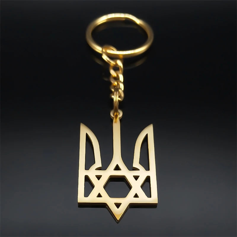 Ukraine Tryzub Trident Pendant Keychain