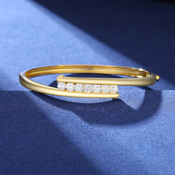 S925 Moissanite Punk Couple Bangle