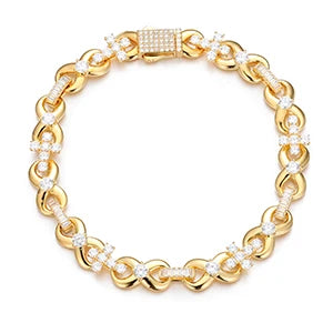 S925 Iced Out Cross Infinity Bracelet