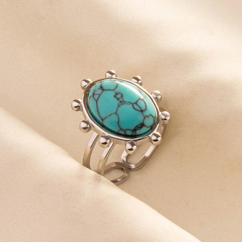 Boho Turquoise Adjustable Ring 