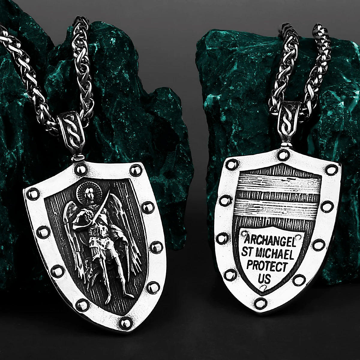 Viking Warrior Archangel Michael Shield Pendant