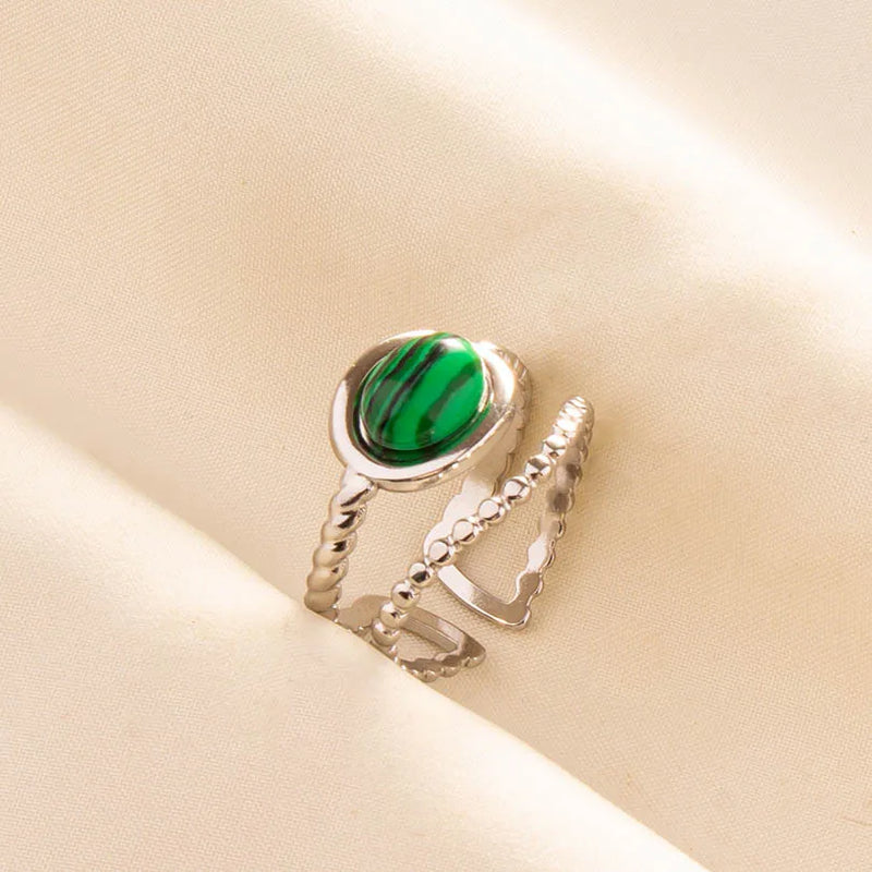 Green Turquoise Adjustable Ring