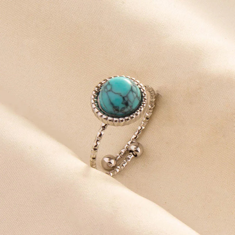 Boho Turquoise Adjustable Ring 