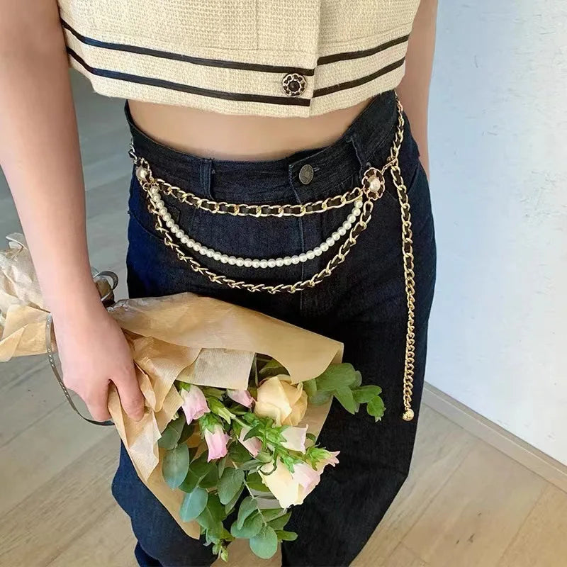 Gold Multi-Layered Waist Chain - Y2K Fashion Belt