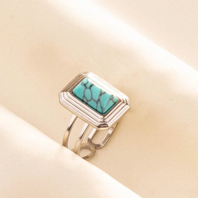 Boho Turquoise Adjustable Ring 