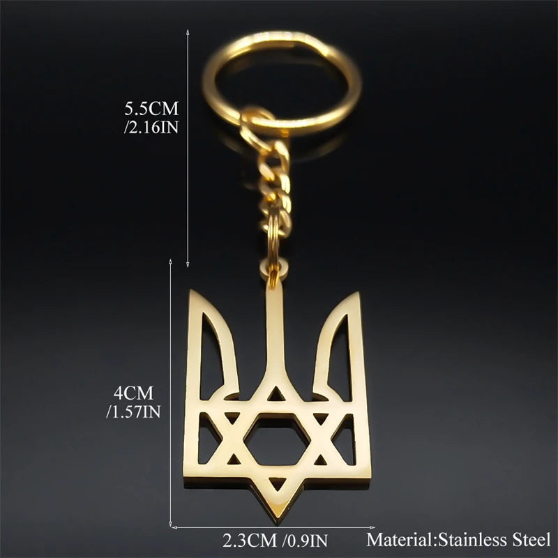 Ukraine Tryzub Trident Pendant Keychain