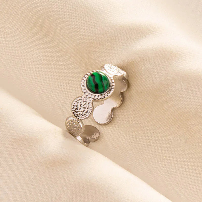 Green Turquoise Adjustable Ring