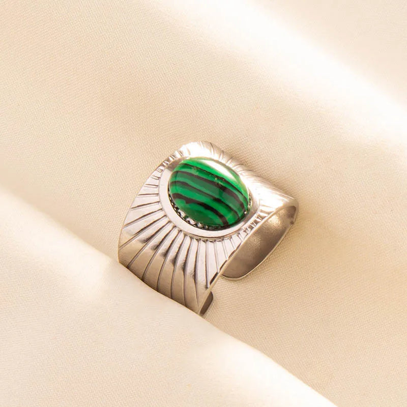 Green Turquoise Adjustable Ring