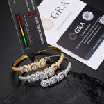 TUHE Luxury Moissanite 925 Silver Hip-Hop Bangle