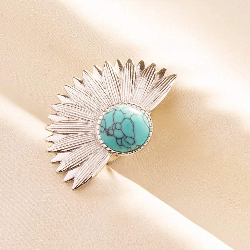 Boho Turquoise Adjustable Ring 