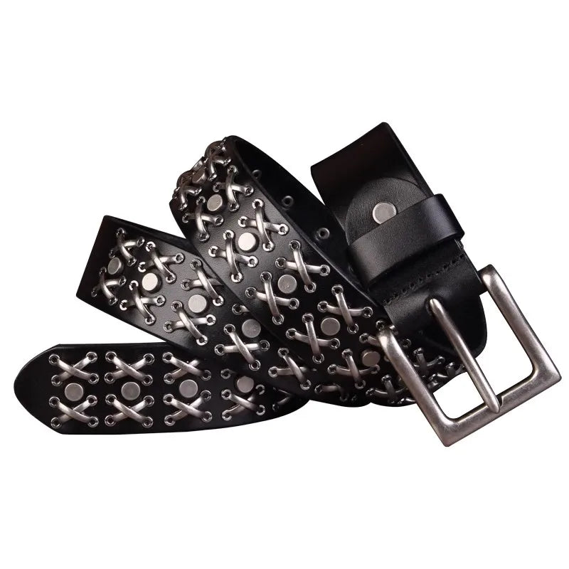 Genuine Leather Punk Rock Belt