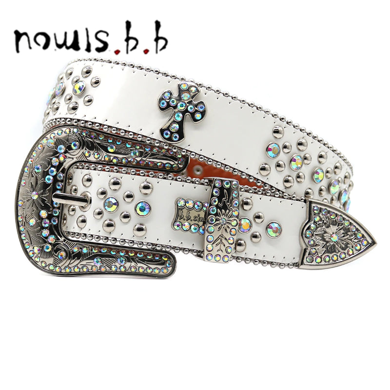 NOWISBB Y2K Rhinestone Belt – Western Cowgirl Bling Designer