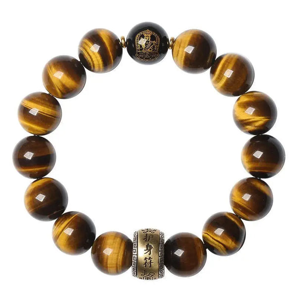 Treasure Blue Tiger Eye Buddha Beads Bracelet