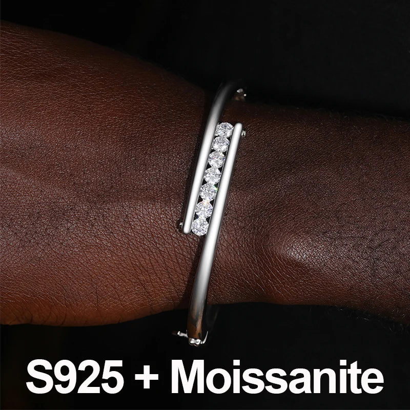 S925 Moissanite Punk Couple Bangle