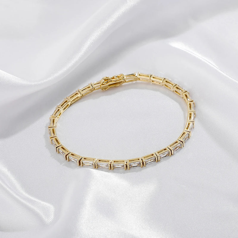 TOPGRILLZ Baguette Couple Tennis Bracelet