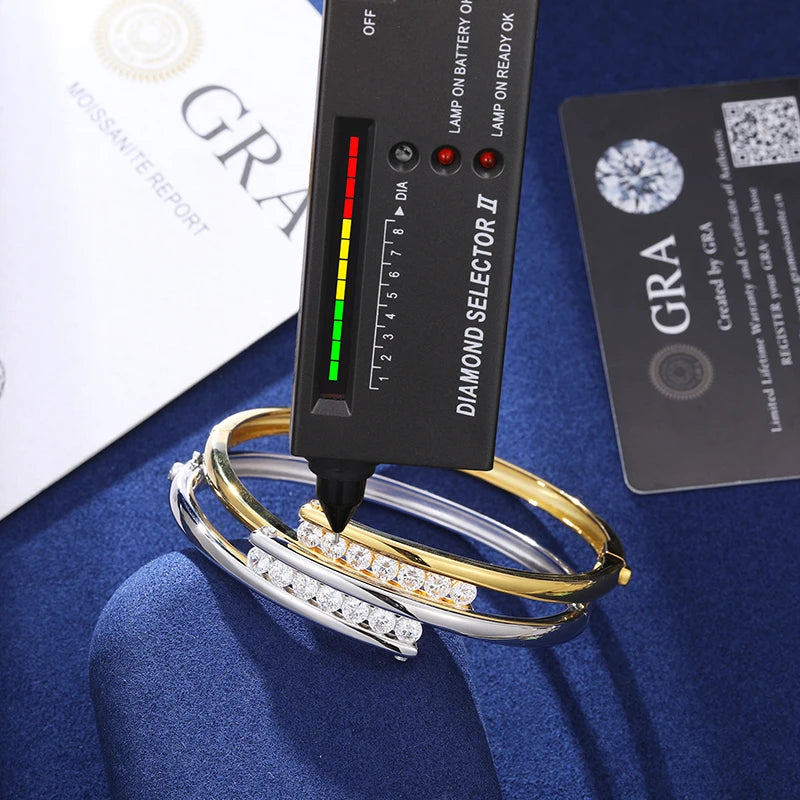 S925 Moissanite Punk Couple Bangle