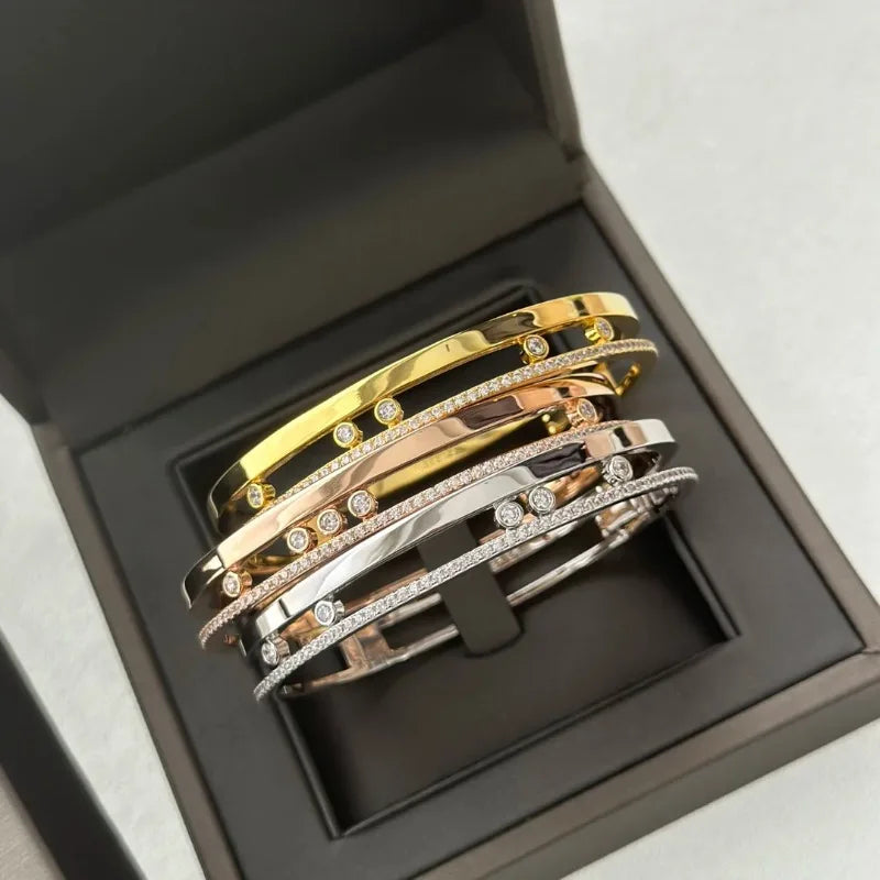 925 Sterling Silver Hollow Diamond Bracelet