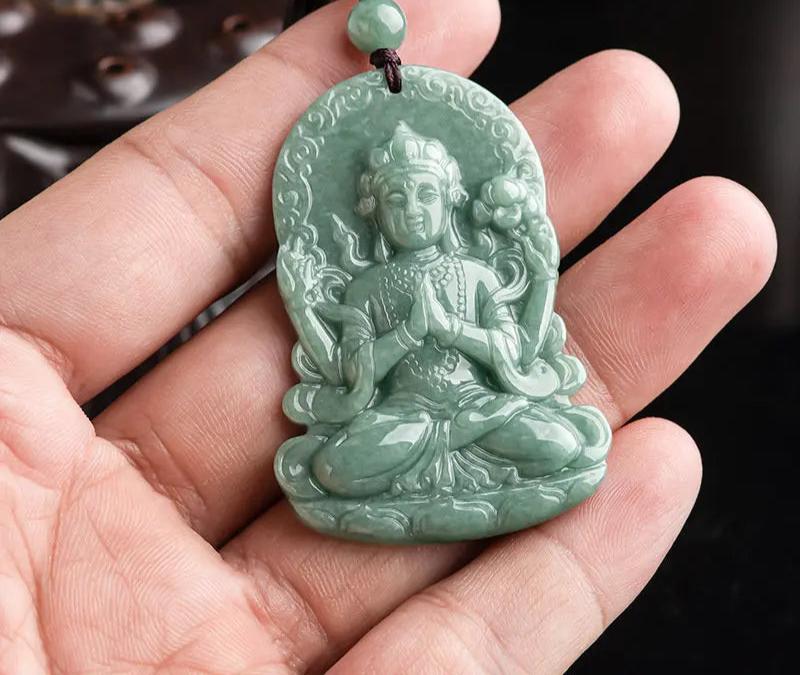 Jadeite Guanyin Pendant