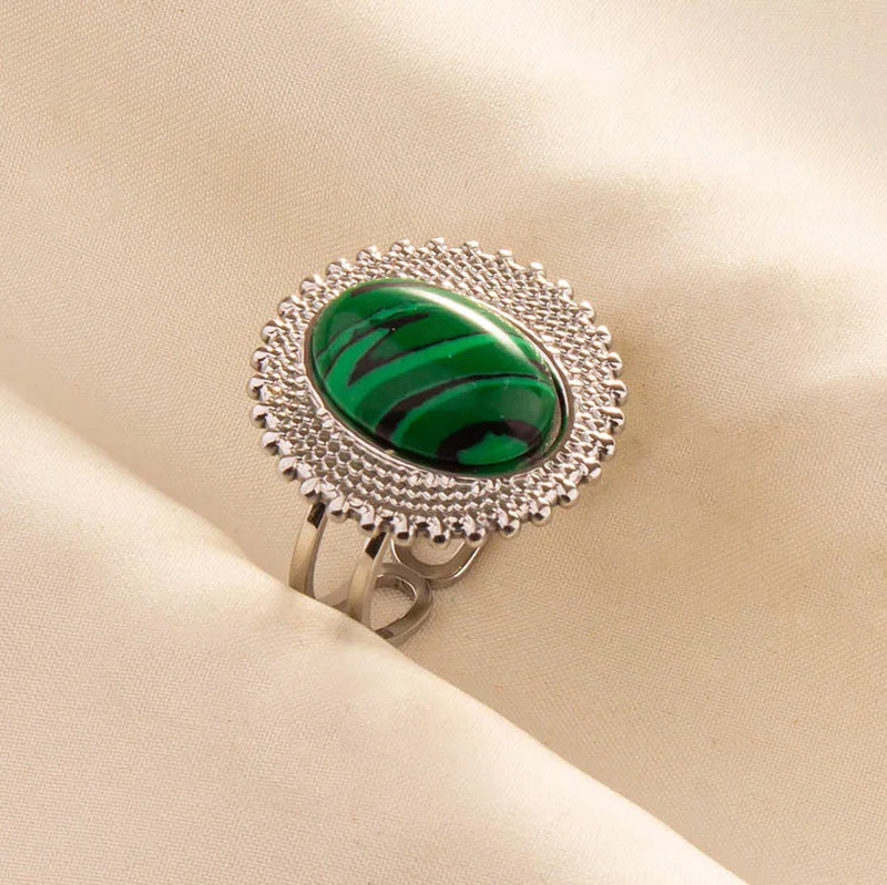 Green Turquoise Adjustable Ring