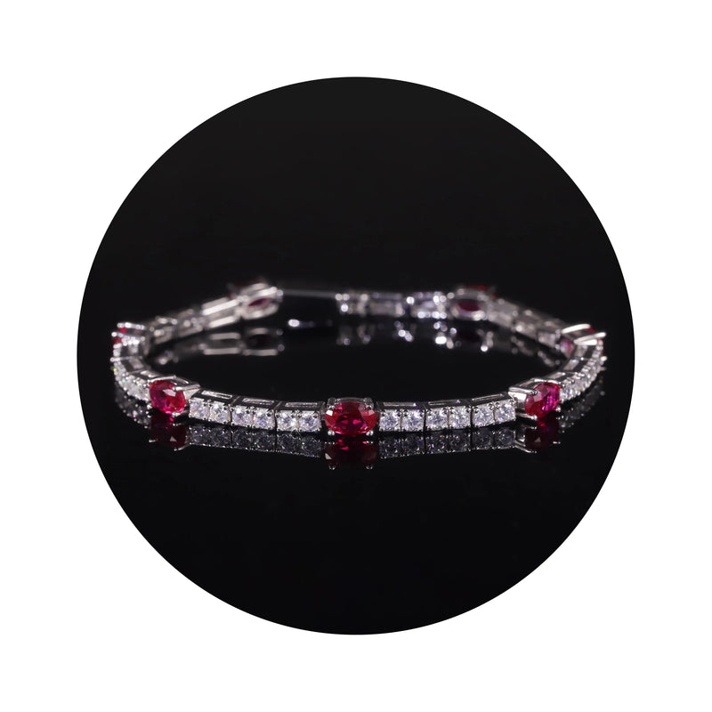 Lab-Grown Ruby Tennis Bracelet