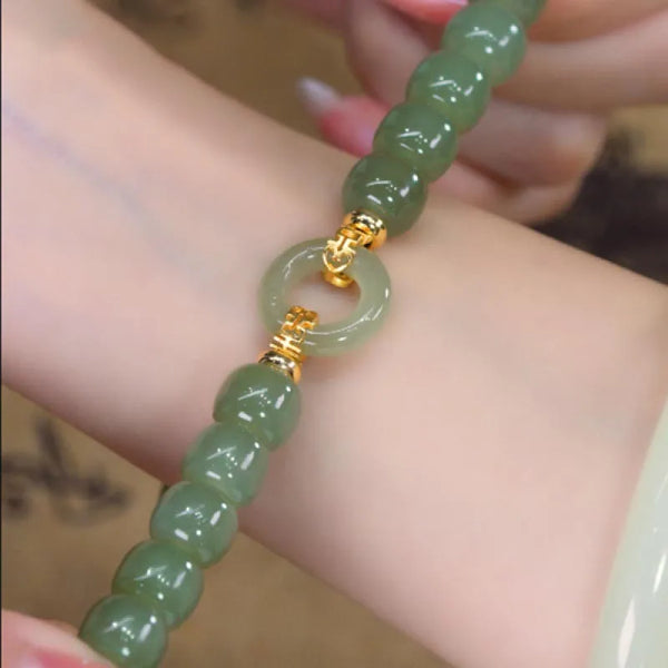 Bohemian Vintage Hetian Jade Beaded Bracelet