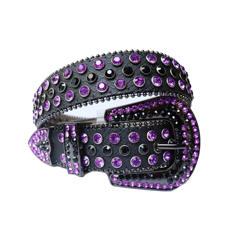 Rhinestone Western Cowboy Belt for Women Unisex