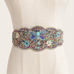 Turquoise Beads Elastic Corset Belt