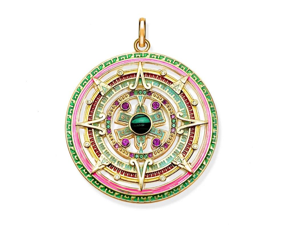 Golden Aztec Amulet Pendant