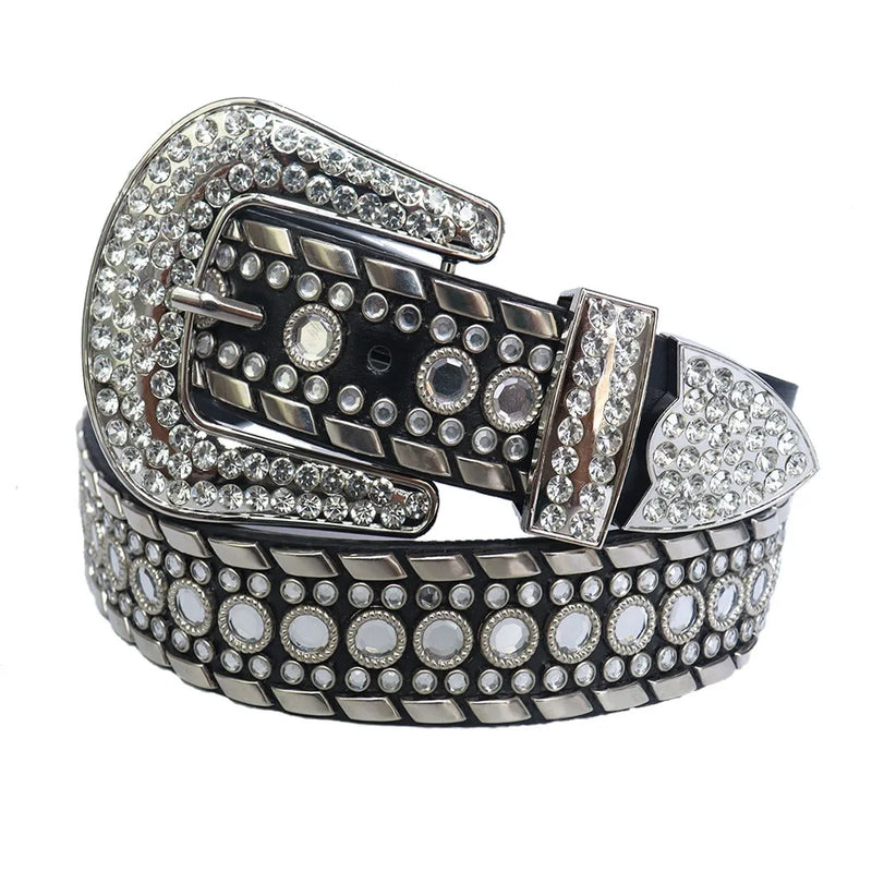 Rhinestone Western Cowboy Belt for Women Unisex