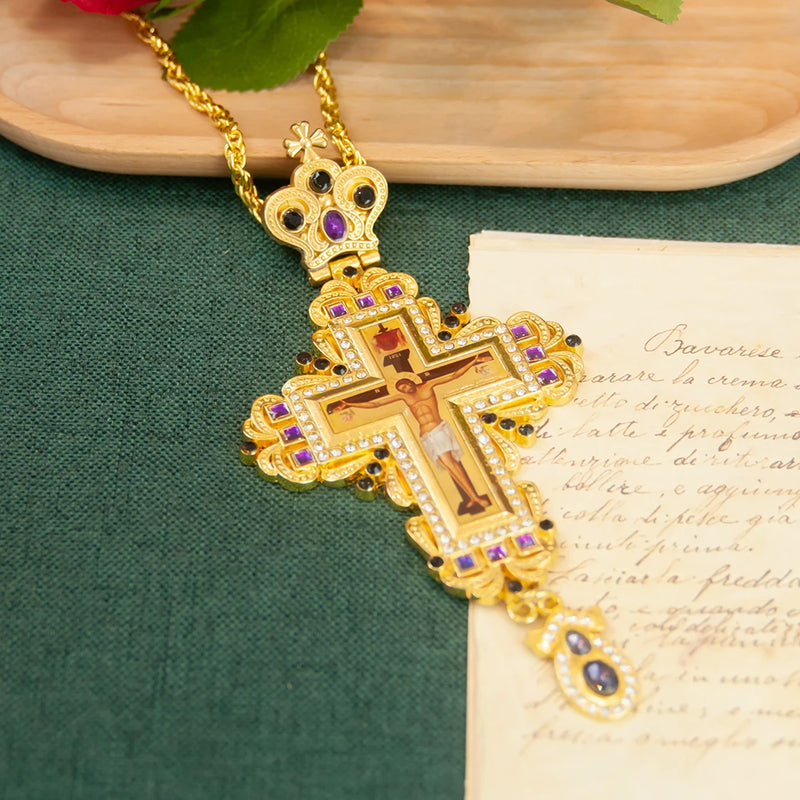 HT Gold Greek Orthodox Cross Necklace