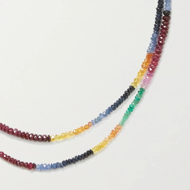 Bohemian Beaded Necklace - Natural Stone Tourmaline